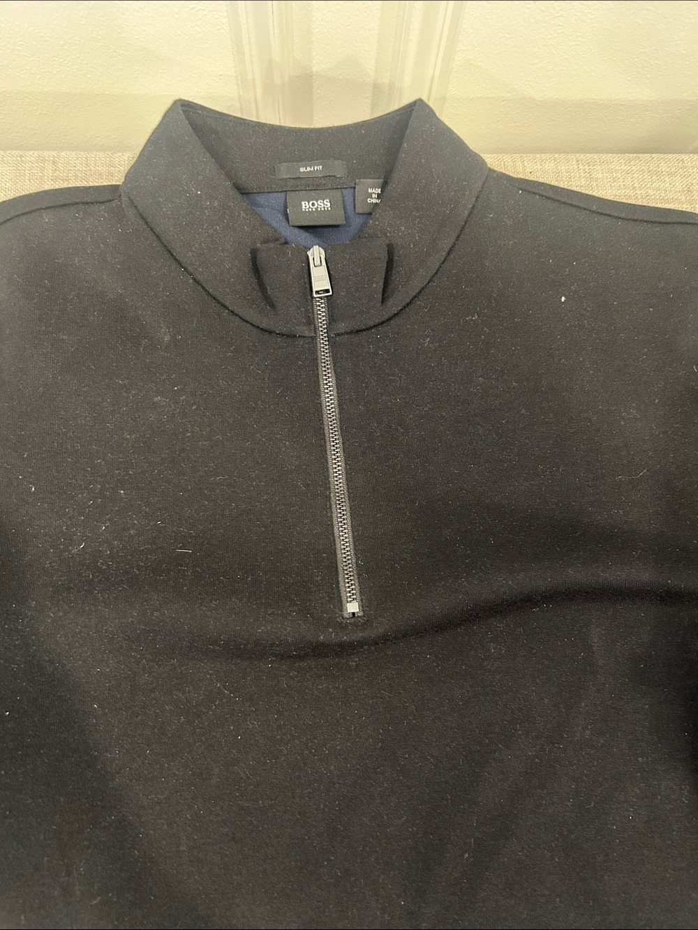 Boss Black Quarter-Zip Mock Neck Sweater - Sz XXL (fits more like XL)